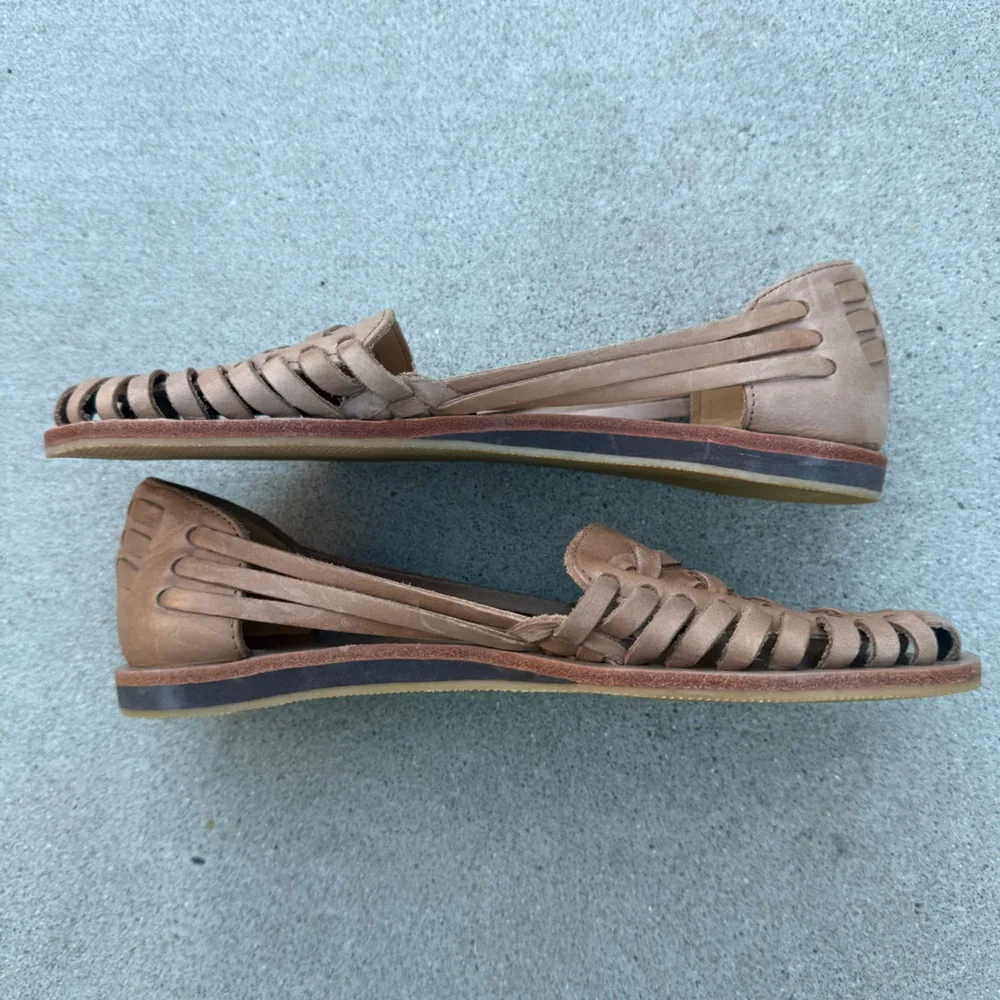 Nisolo Tan Leather Woven Huarache Sandals Women’s Size 7.5 - Picture 3 of 7